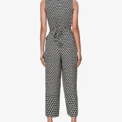 Whistles Checkerboard-pattern Ankle-length Woven Jumpsuit -Default Template 2 R04135051 BLACK ALT03