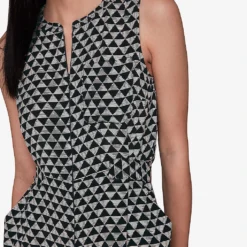 Whistles Checkerboard-pattern Ankle-length Woven Jumpsuit -Default Template 2 R04135051 BLACK ALT04