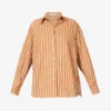 Faithfull The Brand Daija Striped Split-sides Cotton Shirt 2 Faithfull The Brand Daija Striped Split-sides Cotton Shirt -Default Template 2 R04135574 ADIASTRIPEPRTHAZELNUT M