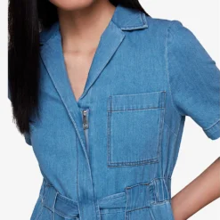 Whistles Ciara Open-collar Elasticated-back Cotton Jumpsuit 11 Whistles Ciara Open-collar Elasticated-back Cotton Jumpsuit -Default Template 2 R04140094 BLUE ALT04