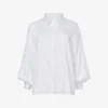 Balloon-sleeve Oversized-fit Woven Shirt 1 Balloon-sleeve Oversized-fit Woven Shirt -Default Template 2 R04141927 OFFWHITE M