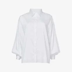 Balloon-sleeve Oversized-fit Woven Shirt