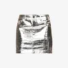 Metallic Mid-rise Cotton-blend Mini Skirt -Default Template 2 R04145509 SILVER M