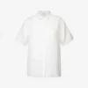 ANINE BING Bruni Curved-hem Linen-blend Shirt 2 ANINE BING Bruni Curved-hem Linen-blend Shirt -Default Template 2 R04146341 WHITE M