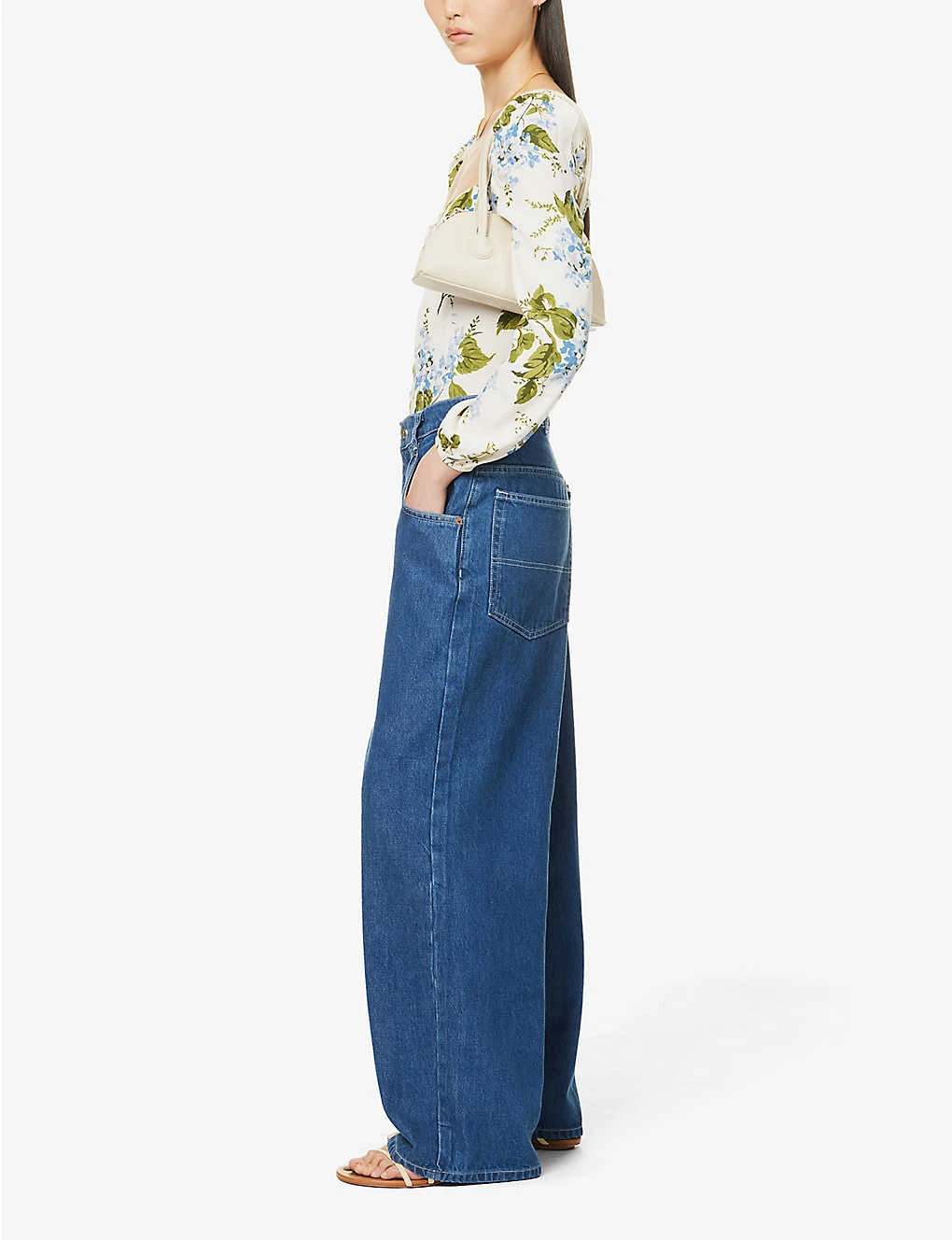 Skater Wide-leg Mid-rise Organic Cotton-blend Jeans 4 Skater Wide-leg Mid-rise Organic Cotton-blend Jeans - Image 2