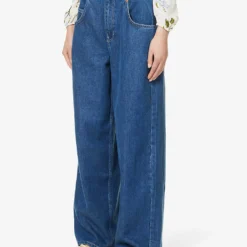 Skater Wide-leg Mid-rise Organic Cotton-blend Jeans 10 Skater Wide-leg Mid-rise Organic Cotton-blend Jeans -Default Template 2 R04147063 INDIGO ALT02