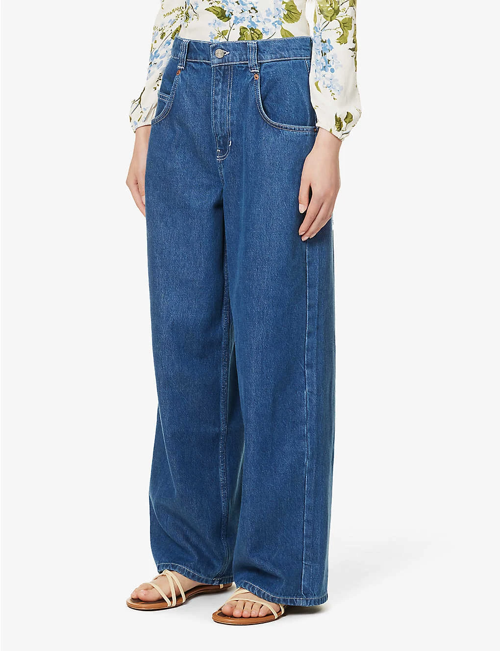 Skater Wide-leg Mid-rise Organic Cotton-blend Jeans 5 Skater Wide-leg Mid-rise Organic Cotton-blend Jeans - Image 3