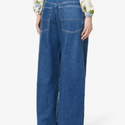 Skater Wide-leg Mid-rise Organic Cotton-blend Jeans 11 Skater Wide-leg Mid-rise Organic Cotton-blend Jeans -Default Template 2 R04147063 INDIGO ALT03