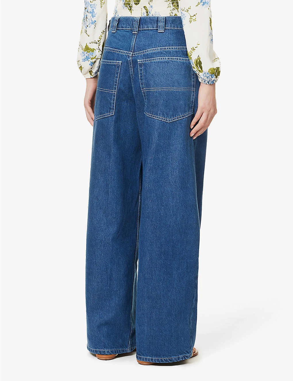 Skater Wide-leg Mid-rise Organic Cotton-blend Jeans 6 Skater Wide-leg Mid-rise Organic Cotton-blend Jeans - Image 4