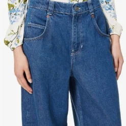 Skater Wide-leg Mid-rise Organic Cotton-blend Jeans 12 Skater Wide-leg Mid-rise Organic Cotton-blend Jeans -Default Template 2 R04147063 INDIGO ALT04