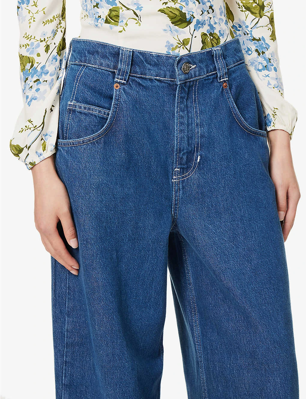 Skater Wide-leg Mid-rise Organic Cotton-blend Jeans 7 Skater Wide-leg Mid-rise Organic Cotton-blend Jeans - Image 5