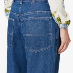 Skater Wide-leg Mid-rise Organic Cotton-blend Jeans 13 Skater Wide-leg Mid-rise Organic Cotton-blend Jeans -Default Template 2 R04147063 INDIGO ALT05