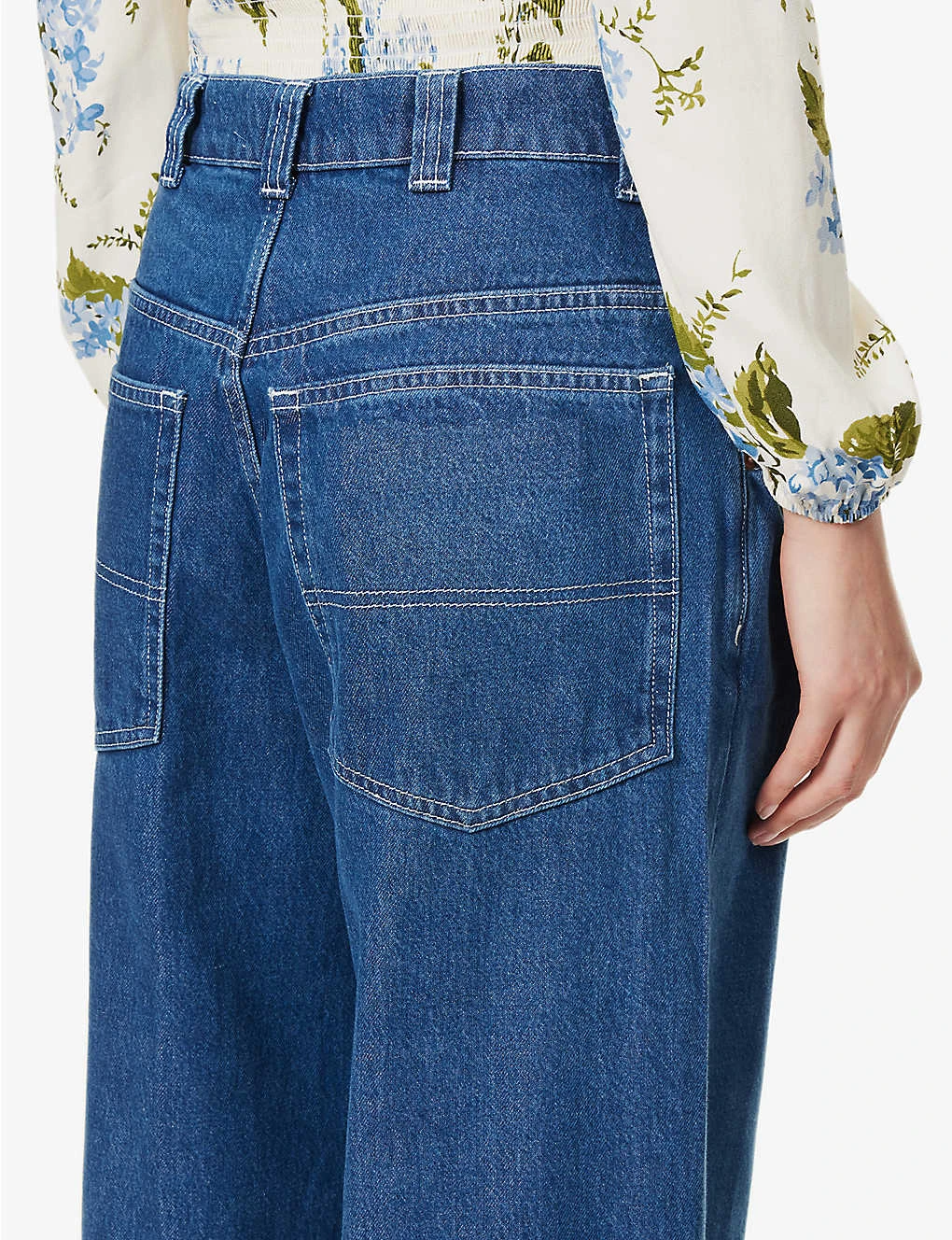 Skater Wide-leg Mid-rise Organic Cotton-blend Jeans 8 Skater Wide-leg Mid-rise Organic Cotton-blend Jeans - Image 6