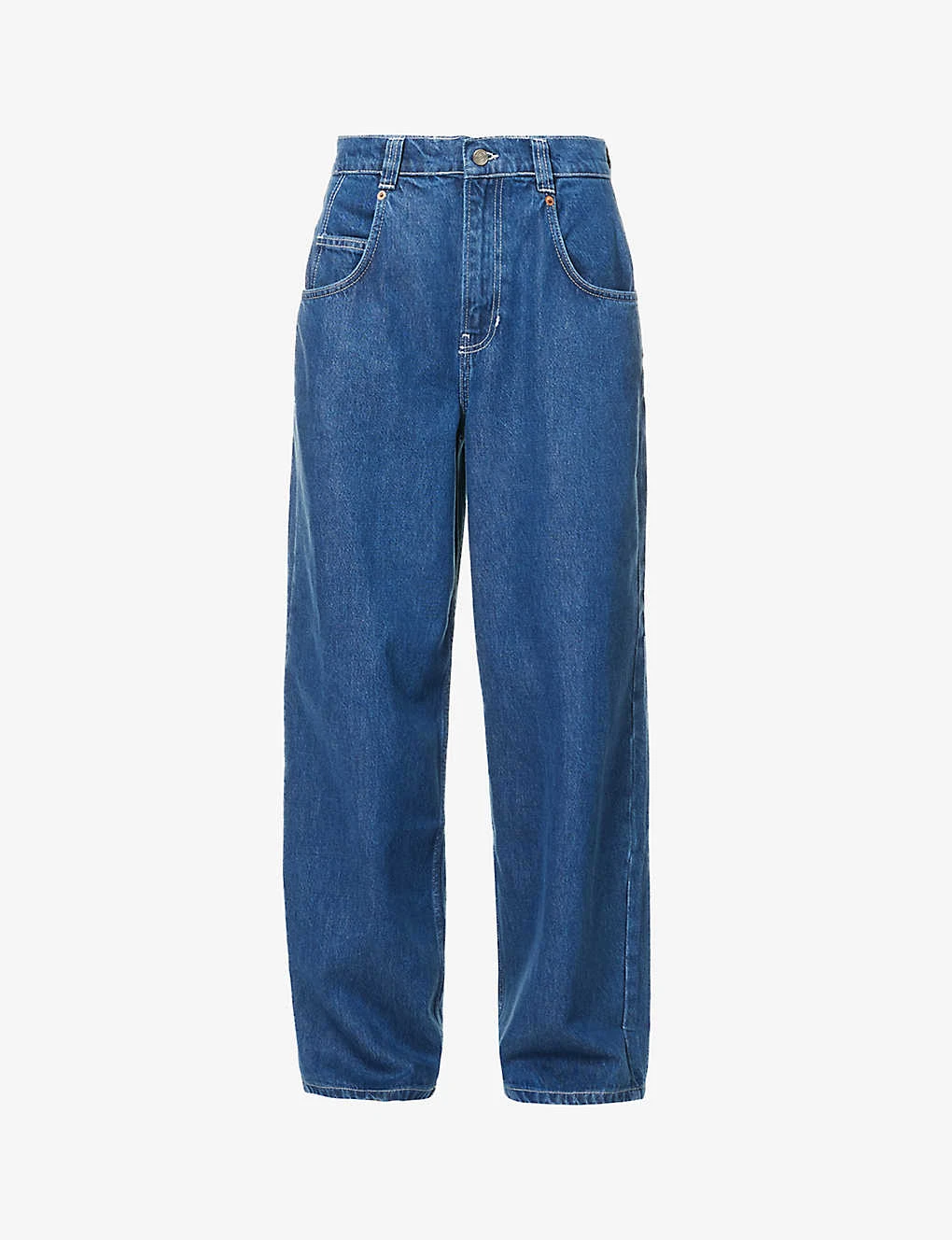 Skater Wide-leg Mid-rise Organic Cotton-blend Jeans 3 Skater Wide-leg Mid-rise Organic Cotton-blend Jeans