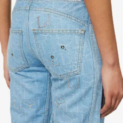 Straight-leg Mid-rise Rhinestone-embellished Jeans 13 Straight-leg Mid-rise Rhinestone-embellished Jeans -Default Template 2 R04147637 LIGHTBLUE ALT05