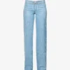 Straight-leg Mid-rise Rhinestone-embellished Jeans -Default Template 2 R04147637 LIGHTBLUE M