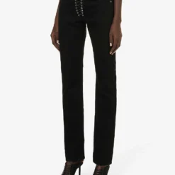 Lace-up Straight-leg Mid-rise Jeans 10 Lace-up Straight-leg Mid-rise Jeans -Default Template 2 R04147638 BLACK ALT02