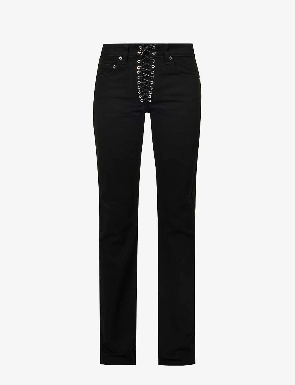 Lace-up Straight-leg Mid-rise Jeans 3 Lace-up Straight-leg Mid-rise Jeans