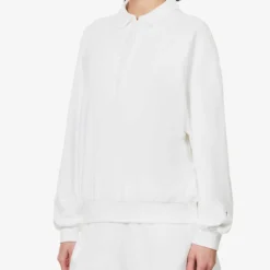 Zinnia Elle Cotton-towelling Polo Shirt -Default Template 2 R04148921 WHITE ALT02