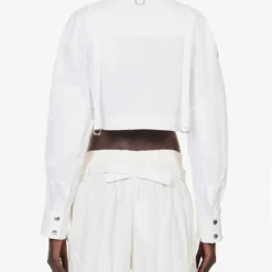 Cropped Patch-pocket Cotton Shirt -Default Template 2 R04148952 WHITEWHIT ALT03