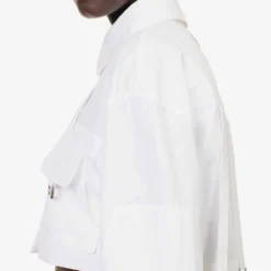 Cropped Patch-pocket Cotton Shirt -Default Template 2 R04148952 WHITEWHIT ALT04