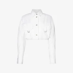 Cropped Patch-pocket Cotton Shirt