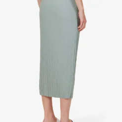 Max Mara Carnia Crinkle-effect Knitted Midi Skirt -Default Template 2 R04149126 SAGEGREEN ALT03