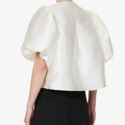 By Malina Cleo Round-neck Puff-shoulder Woven Blouse -Default Template 2 R04149443 IVORY ALT03
