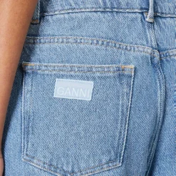 Ganni Faded-wash Raw-hem Wide-leg Relaxed-fit Jeans -Default Template 2 R04152918 LIGHTBLUESTONE ALT04