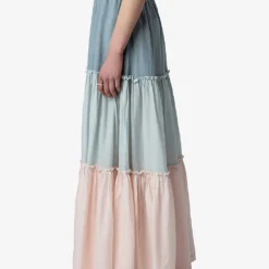 Zadig & Voltaire Jovela Elasticated-waist Flared-cut Cotton Maxi Skirt -Default Template 2 R04153134 MULTICOLOR ALT02