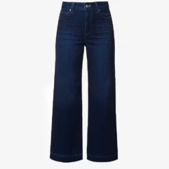 Paige Anessa Distressed Mid-rise Wide-leg Cotton-blend Jeans