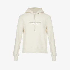 Calvin Klein Monologo-embroidered Dropped-shoulder Recycled Cotton-blend Hoody