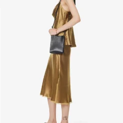 Vince Mid-rise Flared-hem Satin Midi Skirt -Default Template 2 R04154642 NILE ALT01