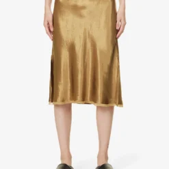 Vince Mid-rise Flared-hem Satin Midi Skirt -Default Template 2 R04154642 NILE ALT02