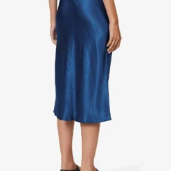 Vince Slim-fit High-rise Satin Midi Skirt -Default Template 2 R04154661 RIVERINE ALT03