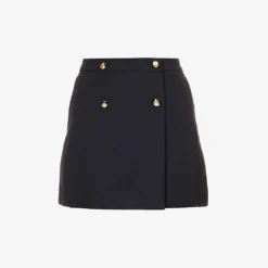Alexander McQueen Split-hem Wool And Cotton-blend Mini Skirt