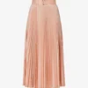 Max Mara Tambuto Pleated Regular-fit Silk-blend Midi Skirt 2 Max Mara Tambuto Pleated Regular-fit Silk-blend Midi Skirt -Default Template 2 R04156234 PINK M