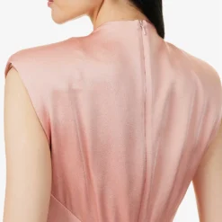 Pilard Padded-shoulders Gathered Woven Maxi Dress -Default Template 2 R04156400 POWDER ALT05