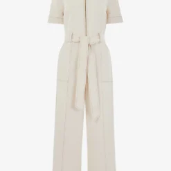 Whistles Cropped Denim Jumpsuit