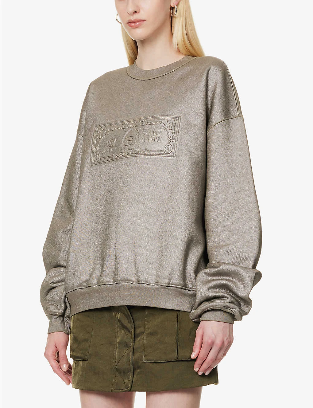 ALEXANDER WANG Dollar Bill Graphic-print Cotton-jersey Sweatshirt 5 ALEXANDER WANG Dollar Bill Graphic-print Cotton-jersey Sweatshirt - Image 3