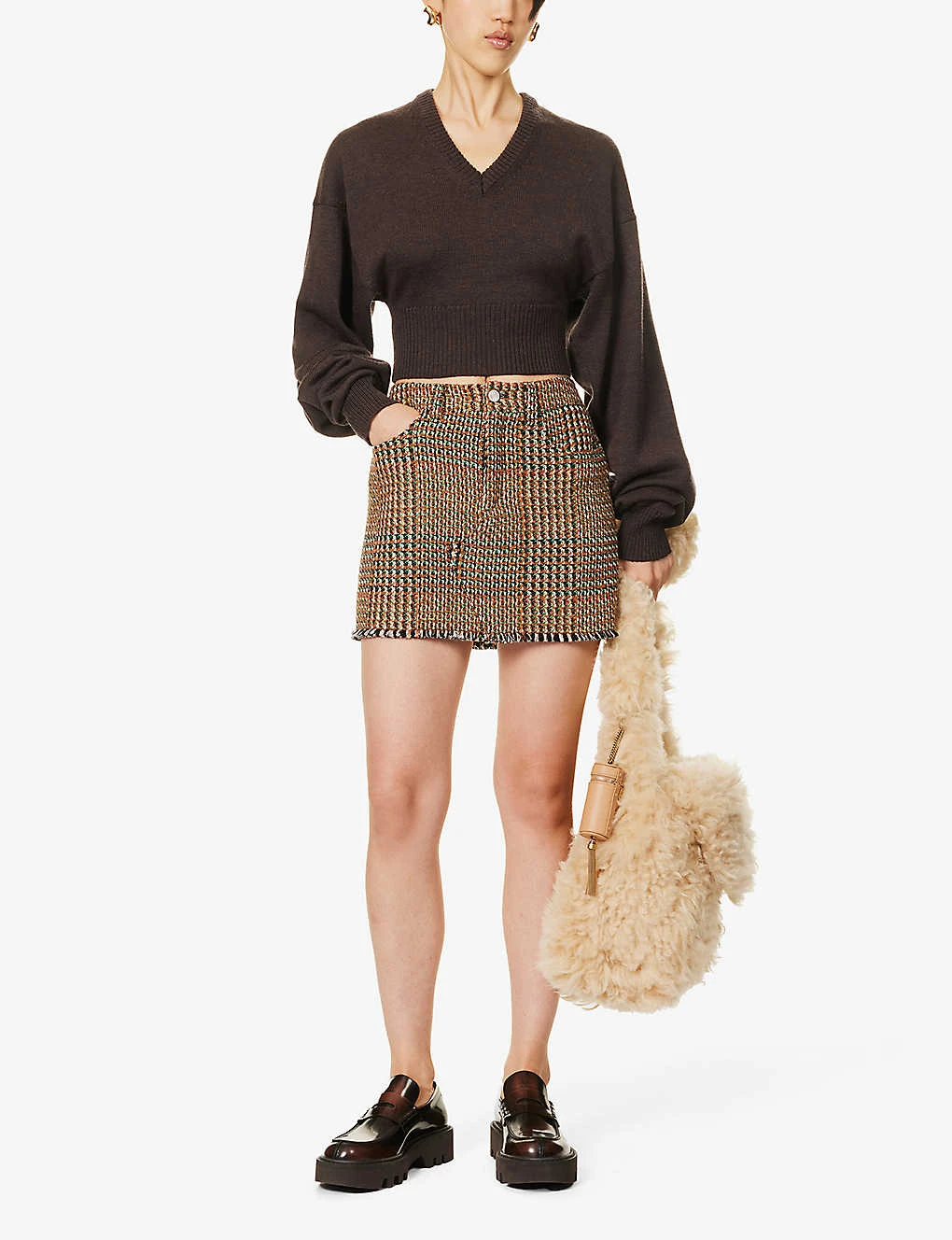STELLA MCCARTNEY Tweed Frayed-hem Wool-blend Mini Skirt 4 STELLA MCCARTNEY Tweed Frayed-hem Wool-blend Mini Skirt - Image 2