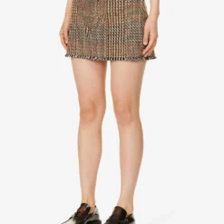STELLA MCCARTNEY Tweed Frayed-hem Wool-blend Mini Skirt 9 STELLA MCCARTNEY Tweed Frayed-hem Wool-blend Mini Skirt -Default Template 2 R04160779 CAMEL ALT02