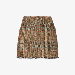 STELLA MCCARTNEY Tweed Frayed-hem Wool-blend Mini Skirt
