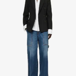 STELLA MCCARTNEY Brand-patch Contrast-stitch Wide-leg Mid-rise Jeans -Default Template 2 R04160793 DARKBLUE ALT02
