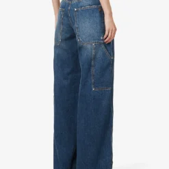 STELLA MCCARTNEY Brand-patch Contrast-stitch Wide-leg Mid-rise Jeans -Default Template 2 R04160793 DARKBLUE ALT04