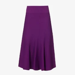 STELLA MCCARTNEY Mid-rise Flared-hem Knitted Midi Skirt