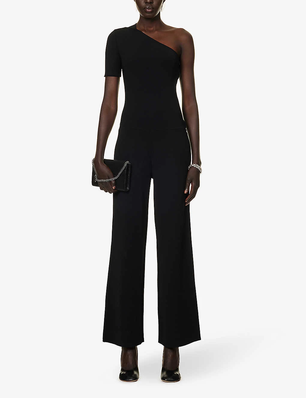 STELLA MCCARTNEY Asymmetric-neck Exposed-shoulder Knitted Jumpsuit 4 STELLA MCCARTNEY Asymmetric-neck Exposed-shoulder Knitted Jumpsuit - Image 2