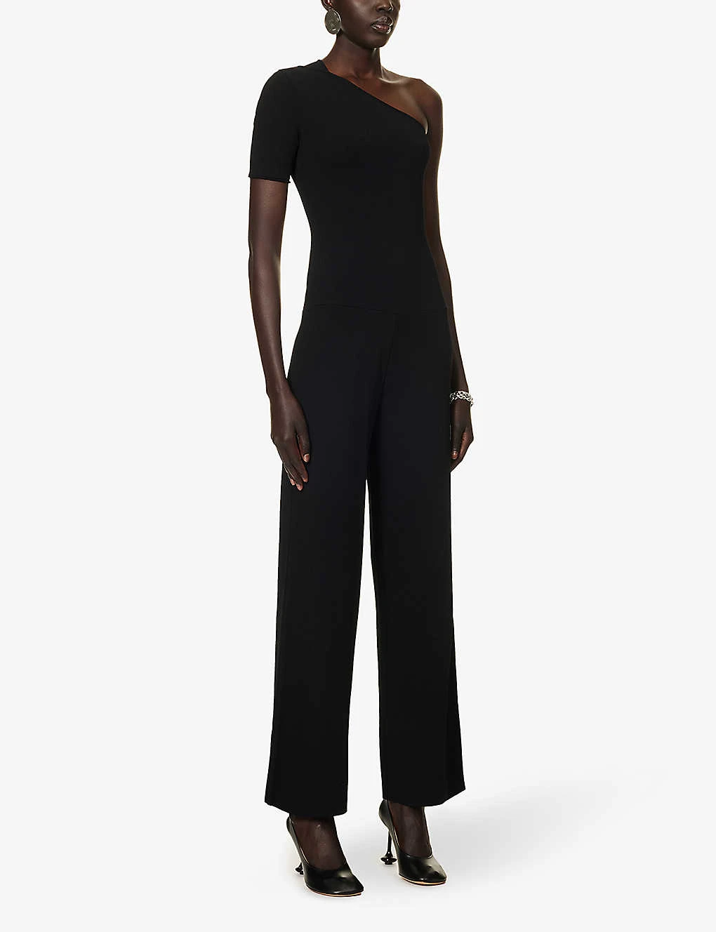 STELLA MCCARTNEY Asymmetric-neck Exposed-shoulder Knitted Jumpsuit 5 STELLA MCCARTNEY Asymmetric-neck Exposed-shoulder Knitted Jumpsuit - Image 3