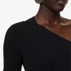 STELLA MCCARTNEY Asymmetric-neck Exposed-shoulder Knitted Jumpsuit 12 STELLA MCCARTNEY Asymmetric-neck Exposed-shoulder Knitted Jumpsuit -Default Template 2 R04160804 BLACK ALT04