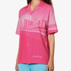 The Rose Tint Shirt Graphic-print Regular-fit Cotton And Linen-blend Shirt -Default Template 2 R04161068 AZALEA ALT02